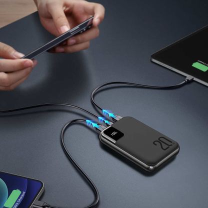 Joyroom 20W Fast Charging Power Bank 10000 mAh - преносима външна батерия с USB-C порт, и 2xUSB-A изхода (черен) 3