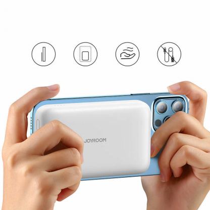 Joyroom Mini Magnetic Wireless Quick Charging Power Bank 10000 mAh - преносима външна батерия с USB-C порт, USB-A изход и безжично зареждане с MagSafe (черен) 2