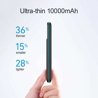 Joyroom Magnetic Wireless Quick Charging Power Bank 10000 mAh - преносима външна батерия с USB-C порт, USB-A изход и безжично зареждане с MagSafe (черен) 5