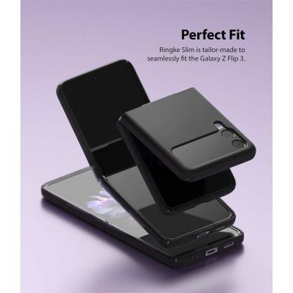 Ringke Slim PC Case - поликарбонатов кейс за Samsung Galaxy Z Flip 3 (черен) 2