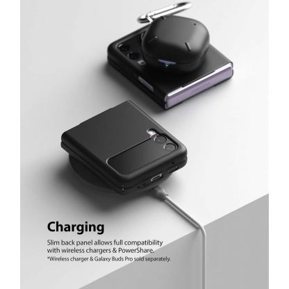 Ringke Slim PC Case - поликарбонатов кейс за Samsung Galaxy Z Flip 3 (черен) 7