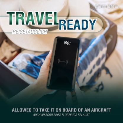 4smarts Wireless Powerbank VoltHub Ultimate 2, 10000mAh, Quick Charge, PD 18W - външна батерия с USB-C изход с възможност за безжично зареждане и технология за бързо зареждане (черен) 7