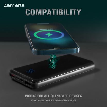 4smarts Wireless Powerbank VoltHub Ultimate 2, 10000mAh, Quick Charge, PD 18W - външна батерия с USB-C изход с възможност за безжично зареждане и технология за бързо зареждане (черен) 8