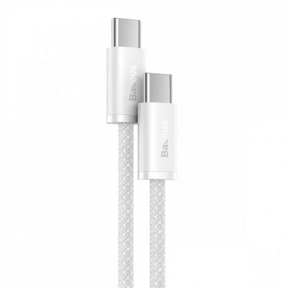 Baseus Dynamic Series USB-C to USB-C Fast Charging Cable 100W (CALD000302) - здрав кабел с въжена оплетка за бързо зареждане за устройства с USB-C порт (200 см) (бял) 2