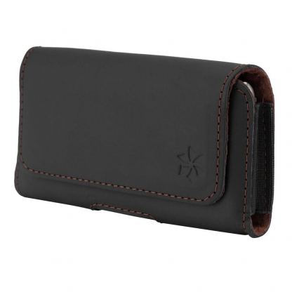 Honju Horizon Smooth Belt Leather Case Universal - кожен (естествена кожа) калъф за iPhone 13 Pro Max, 12 Pro Max и смартофни с размери до 170 x 85 мм (черен) 10