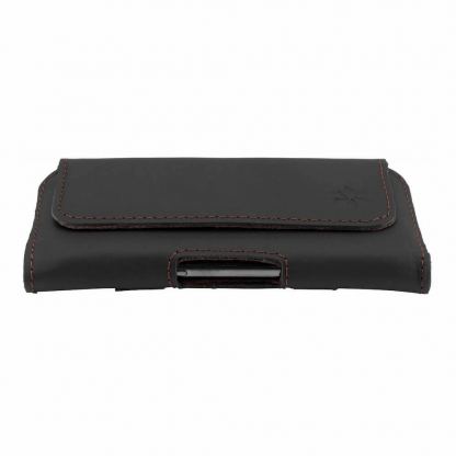Honju Horizon Smooth Belt Leather Case Universal - кожен (естествена кожа) калъф за iPhone 13 Pro Max, 12 Pro Max и смартофни с размери до 170 x 85 мм (черен) 11