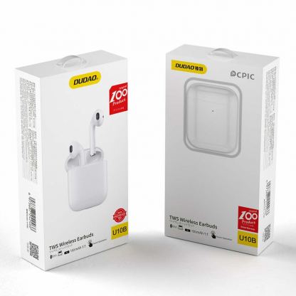 Dudao U10B TWS Bluetooth Earphones - безжични блутут слушалки със зареждащ кейс (бял) 4