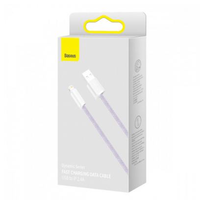 Baseus Dynamic Fast Charging Lightning to USB Cable 2.4A (CALD000405) - USB към Lightning кабел за Apple устройства с Lightning порт (100 см) (лилав) 3