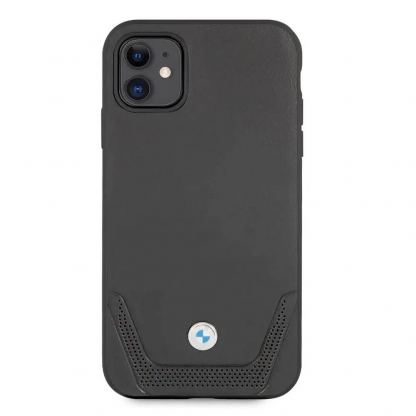 BMW Signature Leather Lower Stripe Leather Case - кожен кейс (естествена кожа) за iPhone 11 (черен) 3