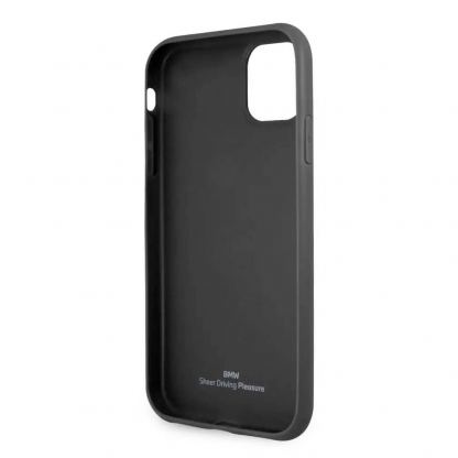 BMW Signature Leather Lower Stripe Leather Case - кожен кейс (естествена кожа) за iPhone 11 (черен) 5