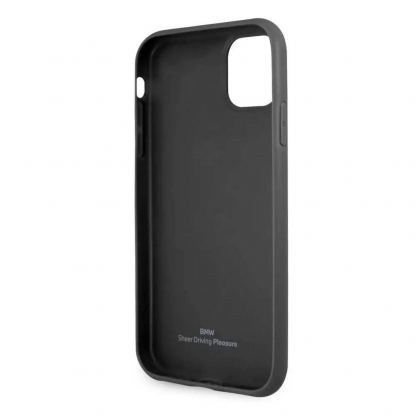 BMW Signature Leather Debossed Stripes Leather Case - кожен кейс (естествена кожа) за iPhone 11 (черен) 4