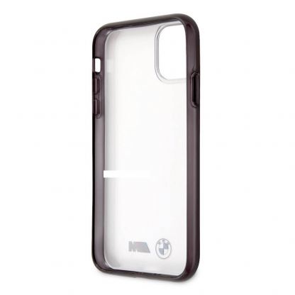 BMW M Metallic Black Edges Hard Case - хибриден удароустойчив кейс за iPhone 11 (черен-прозрачен) 4