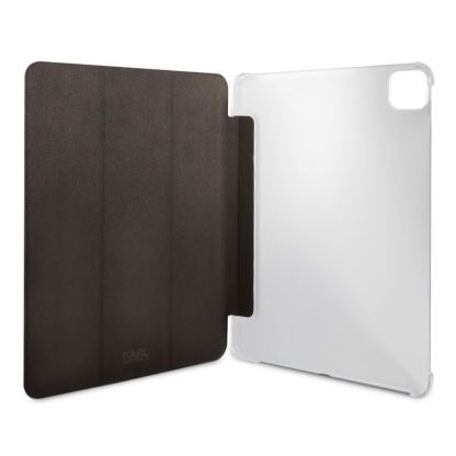 Karl Lagerfeld Saffiano Karl Head Folio Case - дизайнерски кожен кейс с поставка за iPad Pro 11 M1 (2021), iPad Pro 11 (2020), iPad Pro 11 (2018) (сребрист) 4