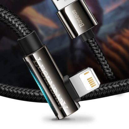 Baseus Legend Elbow Lightning to USB Cable 2.4A (CALCS-A01) - USB към Lightning кабел за Apple устройства с Lightning порт (200 см) (черен) 12