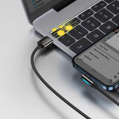 Baseus Legend Elbow Lightning to USB Cable 2.4A (CALCS-A01) - USB към Lightning кабел за Apple устройства с Lightning порт (200 см) (черен) 16