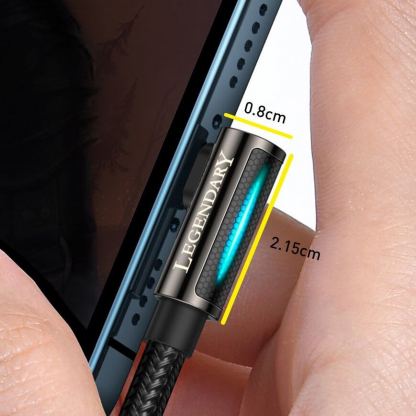 Baseus Legend Elbow Lightning to USB Cable 2.4A (CALCS-01) - USB към Lightning кабел за Apple устройства с Lightning порт (100 см) (черен) 6