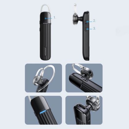 Joyroom Single Wireless Bluetooth Earphone with Mic - безжична Bluetooth слушалка за мобилни устройства (черен) 11