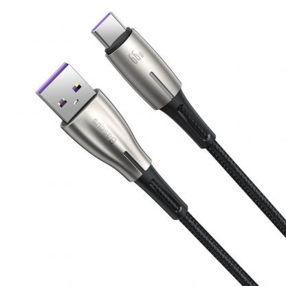 Baseus Water Drop USB to USB-C Cable Super Charge 66W (CATSD-M01) - кабел с въжена оплетка за устройства с USB-C порт (100 см) (черен) 3