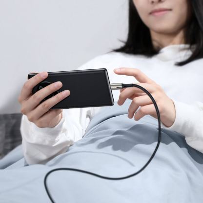 Baseus Water Drop USB to USB-C Cable Super Charge 66W (CATSD-M01) - кабел с въжена оплетка за устройства с USB-C порт (100 см) (черен) 10