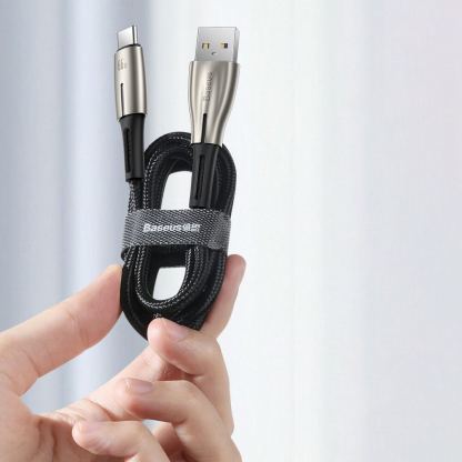 Baseus Water Drop USB to USB-C Cable Super Charge 66W (CATSD-M01) - кабел с въжена оплетка за устройства с USB-C порт (100 см) (черен) 16