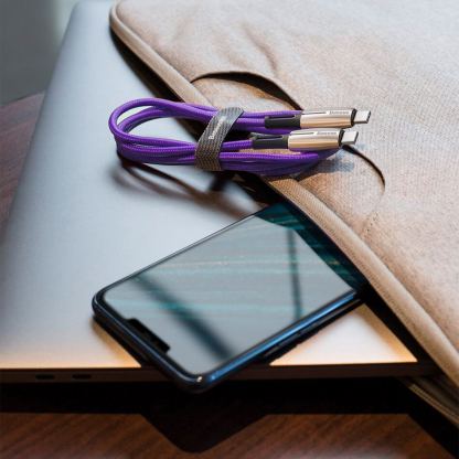 Baseus Water Drop USB-C to USB-C Cable PD 2.0 60W (CATGH-J09) - кабел с въжена оплетка за устройства с USB-C порт (100 см) (черен) 14