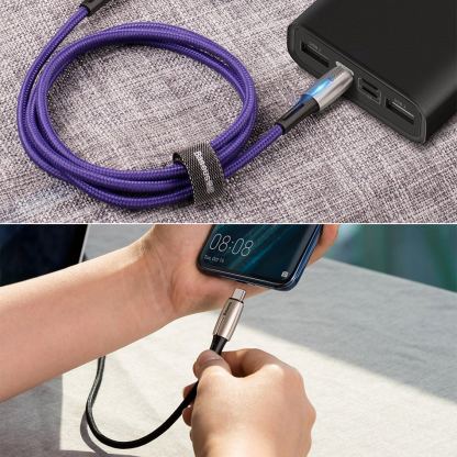Baseus Water Drop USB-C to USB-C Cable PD 2.0 60W (CATGH-J09) - кабел с въжена оплетка за устройства с USB-C порт (100 см) (черен) 15