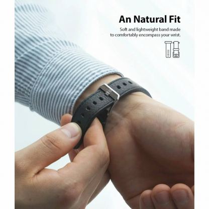 Ringke Leather One Classic Band - кожена (естествена кожа) каишка за Apple Watch 42мм, 44мм, 45мм (черен) 5