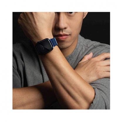 Uniq Dante Milanese Magnetic Stainless Steel Band - стоманена, неръждаема каишка за Apple Watch 38мм, 40мм, 41мм (светлосин) 3