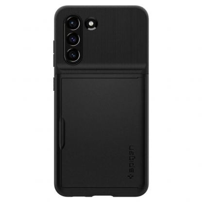 Spigen Slim Armor CS Case - хибриден кейс с отделение за кр. карти и най-висока степен на защита за Samsung Galaxy S21 FE (черен) 4