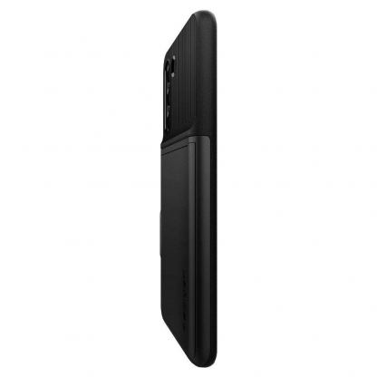Spigen Slim Armor CS Case - хибриден кейс с отделение за кр. карти и най-висока степен на защита за Samsung Galaxy S21 FE (черен) 7