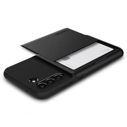 Spigen Slim Armor CS Case - хибриден кейс с отделение за кр. карти и най-висока степен на защита за Samsung Galaxy S21 FE (черен) 9