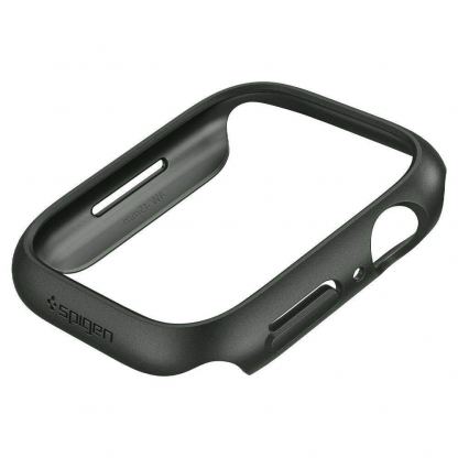 Spigen Thin Fit Case - качествен твърд кейс за Apple Watch 9 45мм, Apple Watch 8 45мм, Apple Watch 7 45мм (тъмнозелен) 3