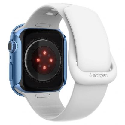 Spigen Thin Fit Case - качествен твърд кейс за Apple Watch 9 45мм, Apple Watch 8 45мм, Apple Watch 7 45мм (син) 4
