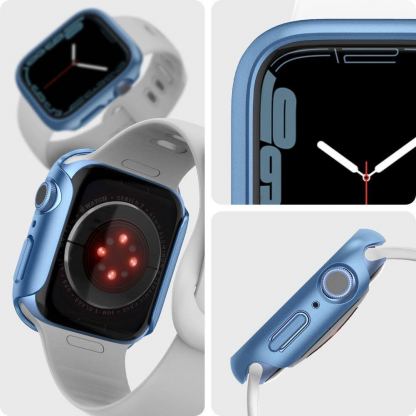 Spigen Thin Fit Case - качествен твърд кейс за Apple Watch 9 45мм, Apple Watch 8 45мм, Apple Watch 7 45мм (син) 8