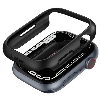 Spigen Thin Fit Case - качествен твърд кейс за Apple Watch 9 45мм, Apple Watch 8 45мм, Apple Watch 7 45мм (черен) 2