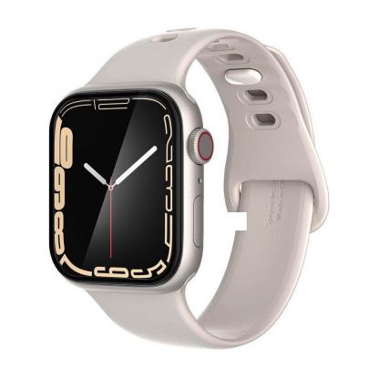 Spigen ProFlex EZ Fit Hybrid Glass Protector - хибридно защитно покритие с извити ръбове за целия дисплей на Apple Watch 7 41мм (2 броя) (черен-прозрачен) 5