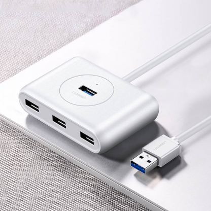 Ugreen USB-A 3.0 Hub 4-port - 4-портов USB 3.0 хъб за компютри и лаптопи с USB-A (100 см) (бял) 2