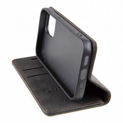 Tactical Xproof Flip Case - кожен калъф с поставка и отделение за кр. карти за iPhone 13 mini (черен) 3