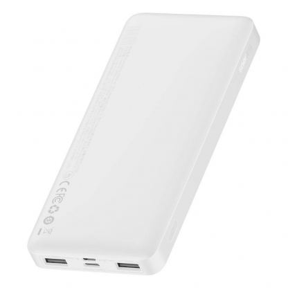 Baseus Bipow Digital Display Power Bank 15W 10000mAh (PPDML-I02) - външна батерия с два USB-A и един USB-C изходи и технология за бързо зареждане (бял) 4