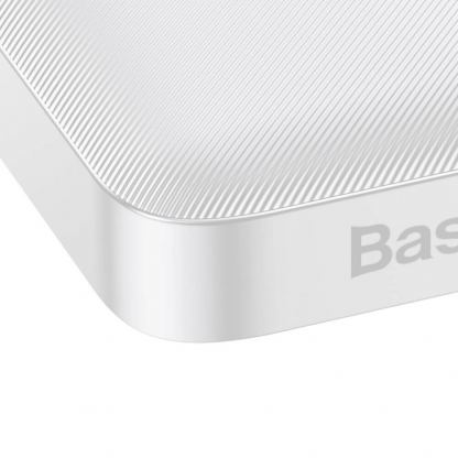 Baseus Bipow Digital Display Power Bank 15W 10000mAh (PPDML-I02) - външна батерия с два USB-A и един USB-C изходи и технология за бързо зареждане (бял) 7