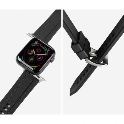 Ringke Rubber One Silicone Band - силиконова каишка за Apple Watch 42мм, 44мм, 45мм (черен) 3
