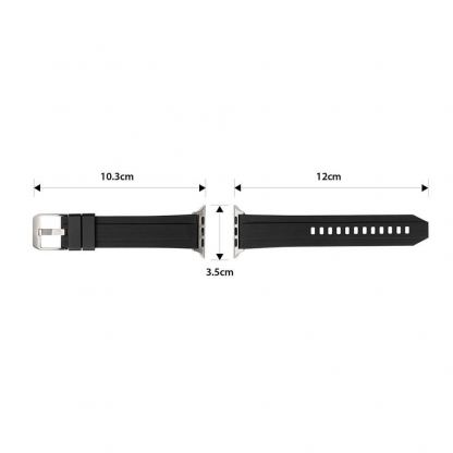 Ringke Rubber One Silicone Band - силиконова каишка за Apple Watch 42мм, 44мм, 45мм (черен) 7