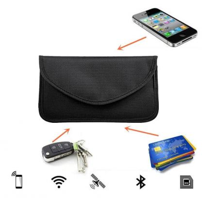 Horizontal Faraday Signal Blocking RFID Car Keys Pouch - хоризонтален джоб (фарадеев кафез) за блокиране на сигнали и RFID защита (черен) 14