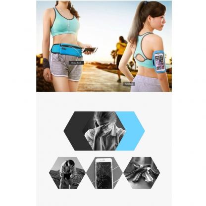 Ugreen Ultimate Reflective Stripe Running Belt - универсален спортен калъф за кръста за смартфони (черен) 2