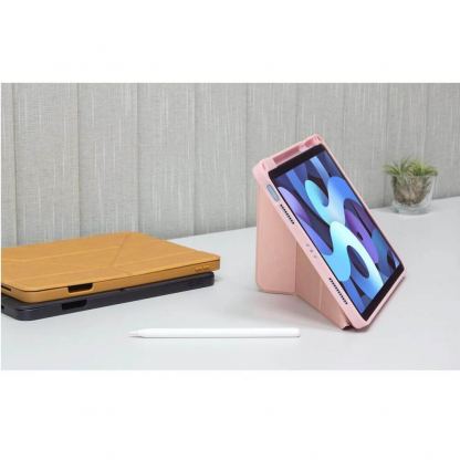 Torrii Torrio Plus Case - кожен кейс и поставка с отделение за Apple Pencil за Apple Pencil за iPad Air 4 (2020), iPad Pro 11 M1 (2021), iPad Pro 11 (2020), iPad Pro 11 (2018) (розов) 4