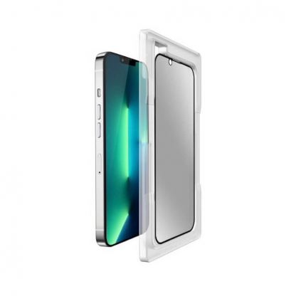 Torrii BodyGlass Privacy 3D Tempered Glass - калено стъклено защитно покритие с извити ръбове и определен ъгъл на виждане за целия дисплея на iPhone 13 Pro Max (черен-прозрачен)
