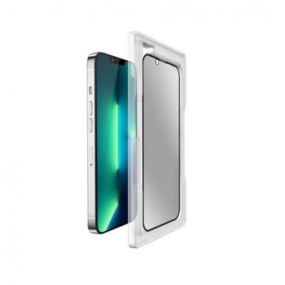 Torrii BodyGlass Privacy 3D Tempered Glass - калено стъклено защитно покритие с извити ръбове и определен ъгъл на виждане за целия дисплея на iPhone 13, iPhone 13 Pro (черен-прозрачен)