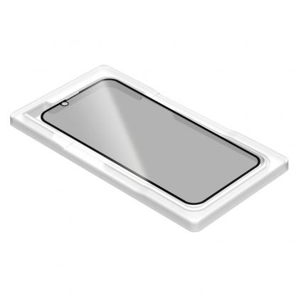 Torrii BodyGlass Privacy 3D Tempered Glass - калено стъклено защитно покритие с извити ръбове и определен ъгъл на виждане за целия дисплея на iPhone 13, iPhone 13 Pro (черен-прозрачен) 4