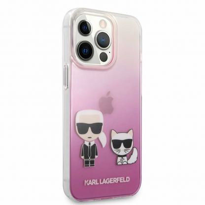 Karl Ikonik Karl and Choupette Case - дизайнерски кейс с висока защита за iPhone 13 Pro Max (розов)  3