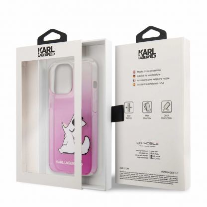 Karl Lagerfeld Choupette Fun Case - дизайнерски кейс с висока защита за iPhone 13 Pro Max (розов) 6